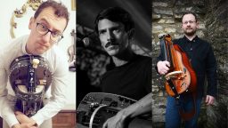 Hurdy gurdy tutors Francesco Giusta, Benoit Michaud and Scott Marshall